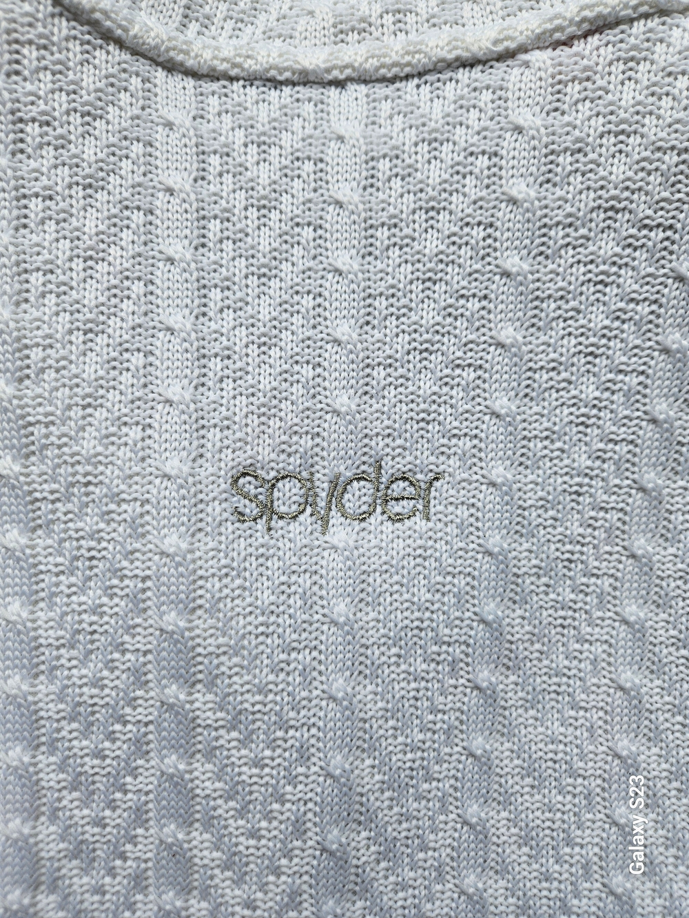 Spyder Women's White Textured Full-Zip Teddy Jacket with Black Trim - Picture 4 of 4